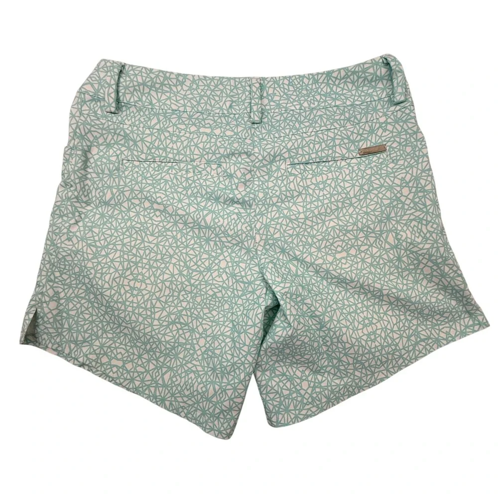 Adidas Golf Shorts Women 4 Teal‎ Geometric Athletic Performance Shorts Pockets